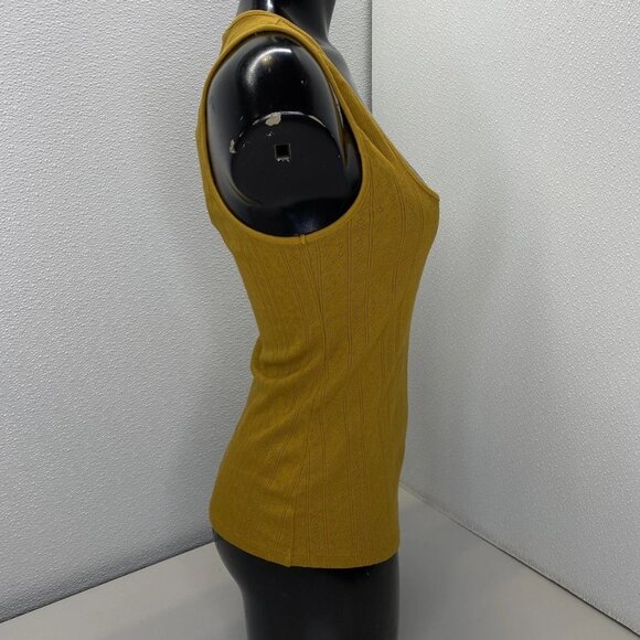Sézane Women’s Juan Pointelle Knit Vest Top – Gold/Yellow – Size S - Picture 6 of 10
